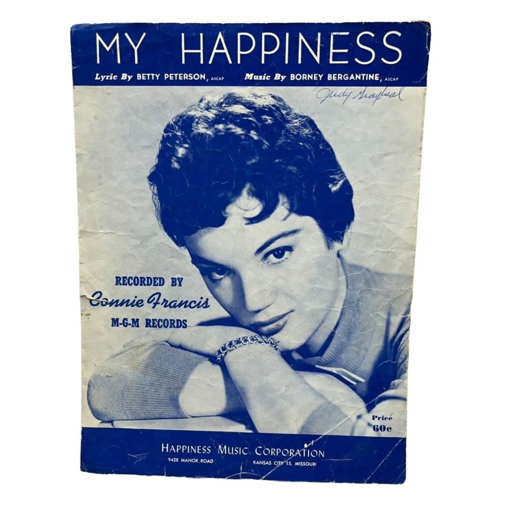 Piano Sheet Music My Happiness Connie Francis 1955 Betty Peterson Bergantine